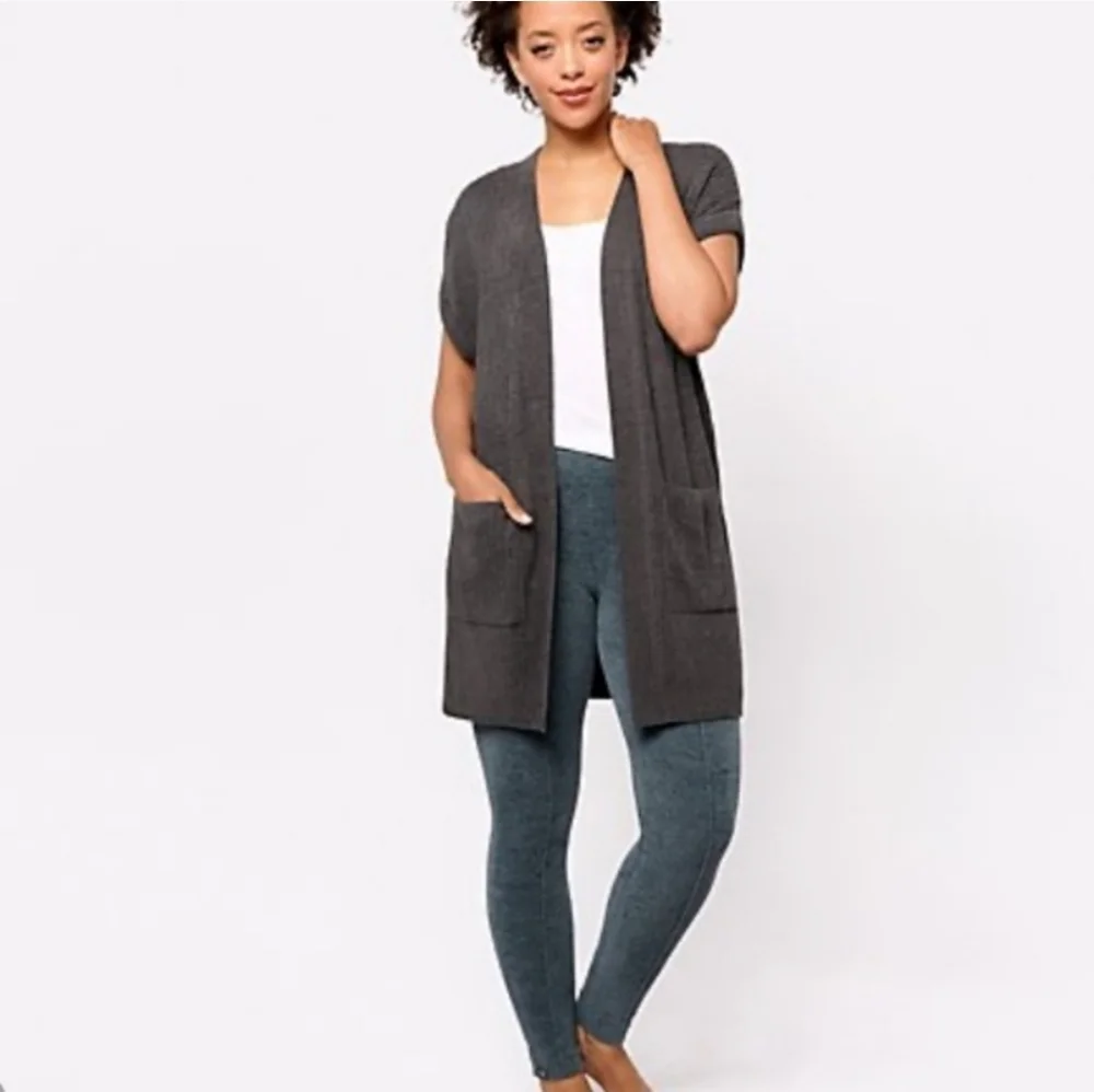 Barefoot Dreams Cozychic Ultra Light Gray Cardi Vest XS